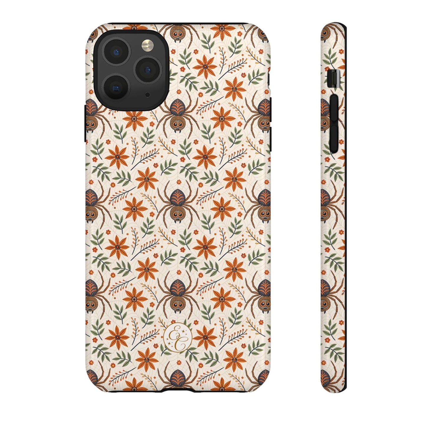 Boho Floral Spider Pattern Tough Phone Case