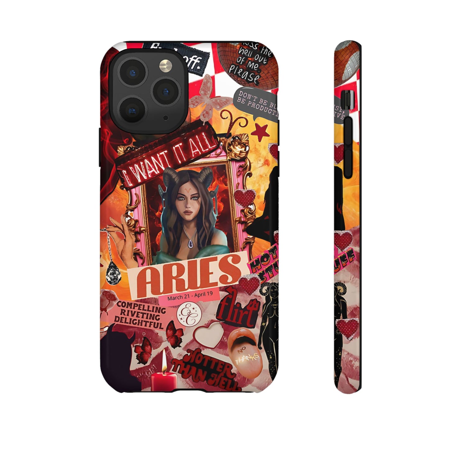 Aries Vintage Zodiac Collage Tough Phone Case