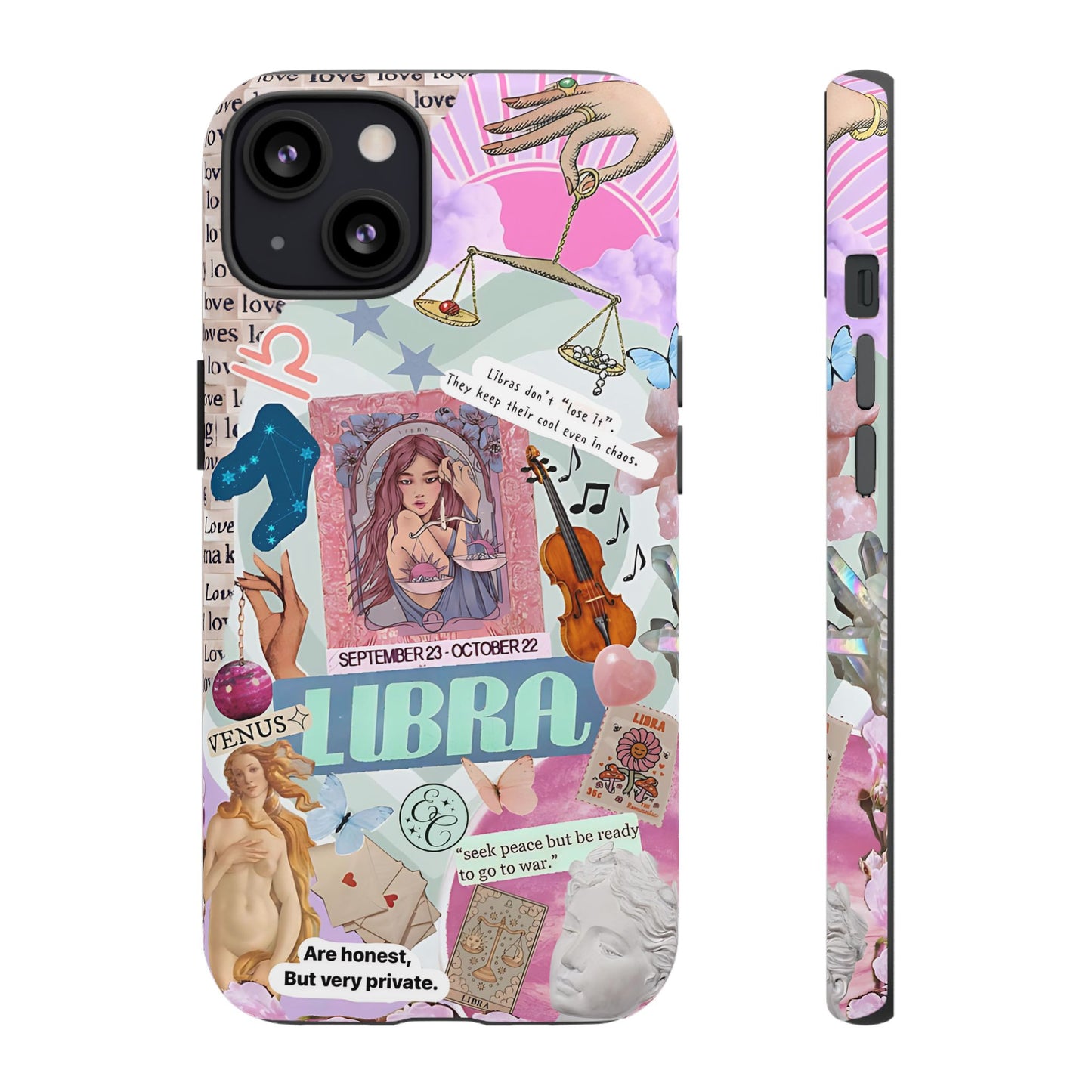 Libra Vintage Zodiac Collage Tough Phone Case