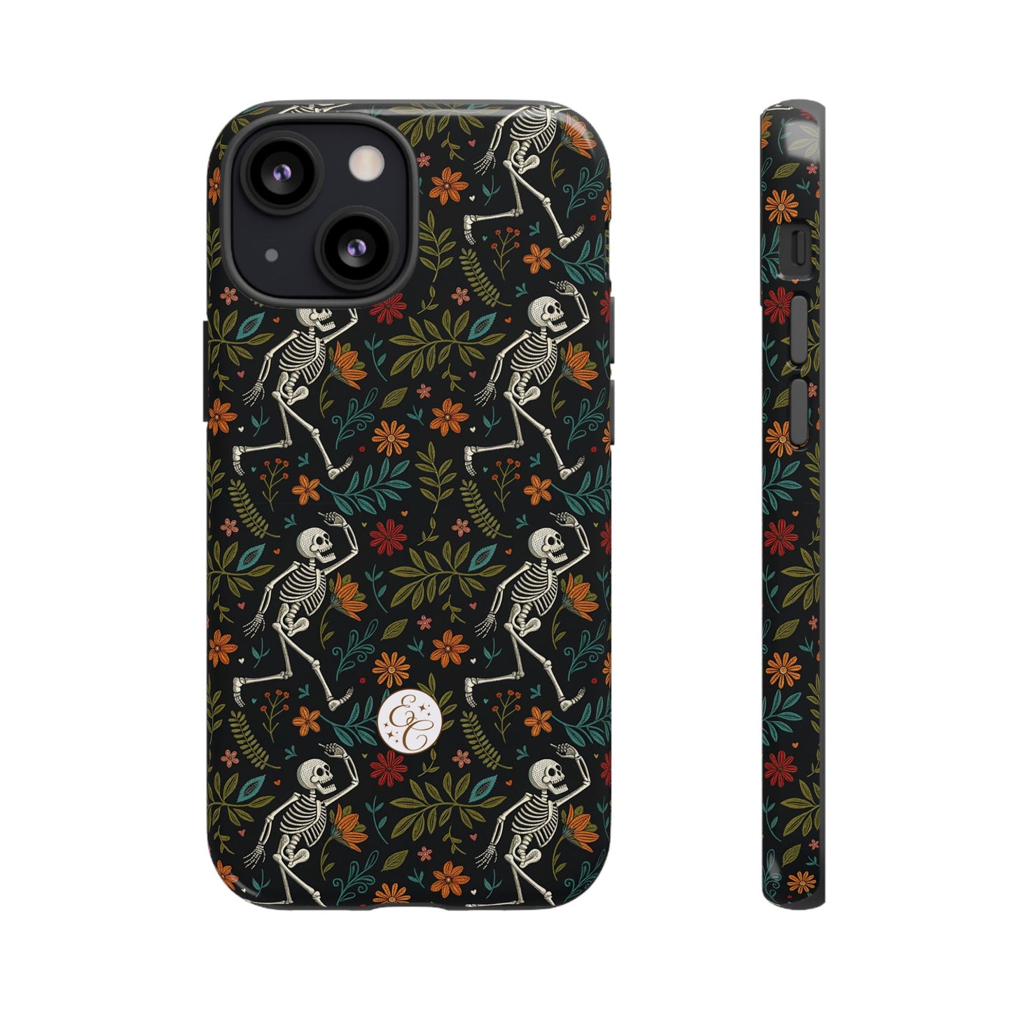 Halloween Boho Skeleton Pattern Tough Phone Case