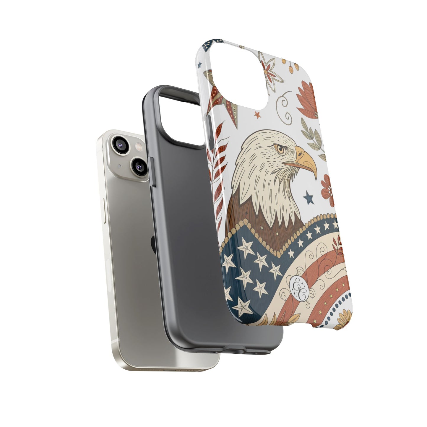 Boho Patriotic Eagle Tough Phone Case