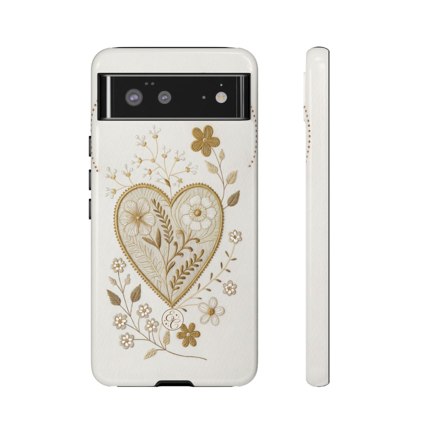 Floral Heart Design Tough Phone Case