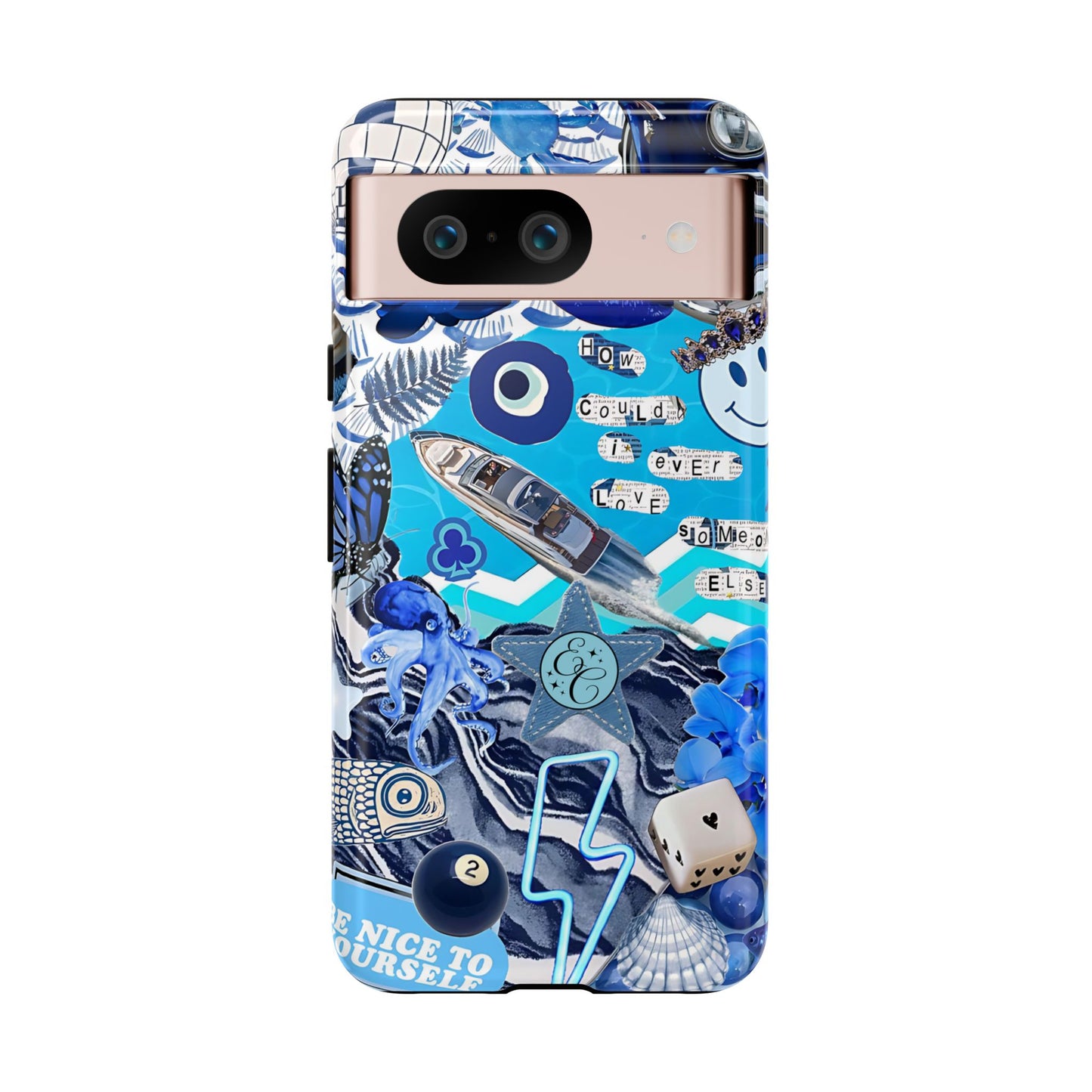 Eclectic Blue Collage Tough Phone Case