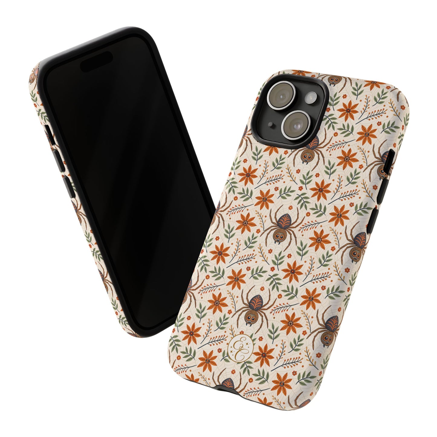Boho Floral Spider Pattern Tough Phone Case