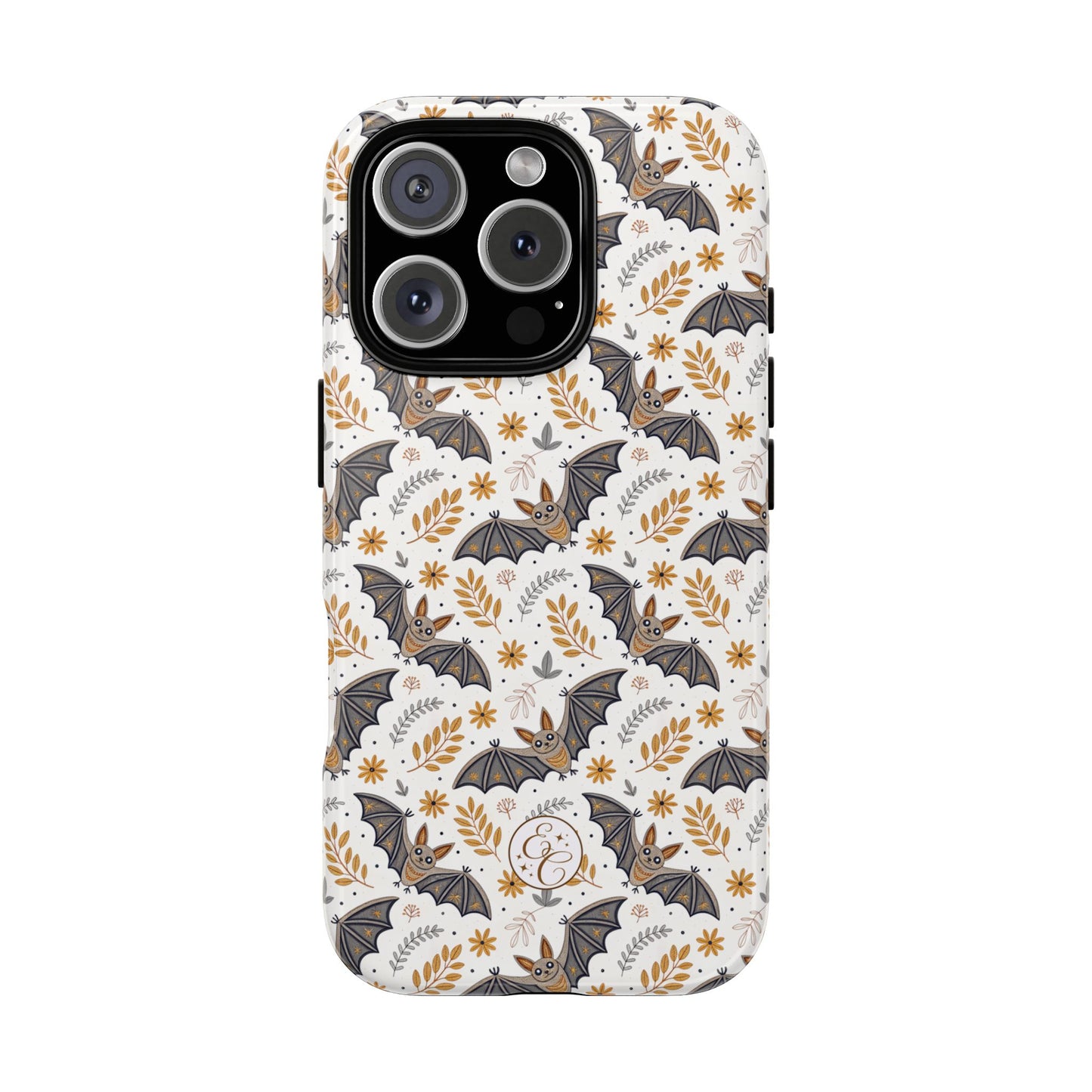 Boho Halloween Bat Pattern Tough Phone Case