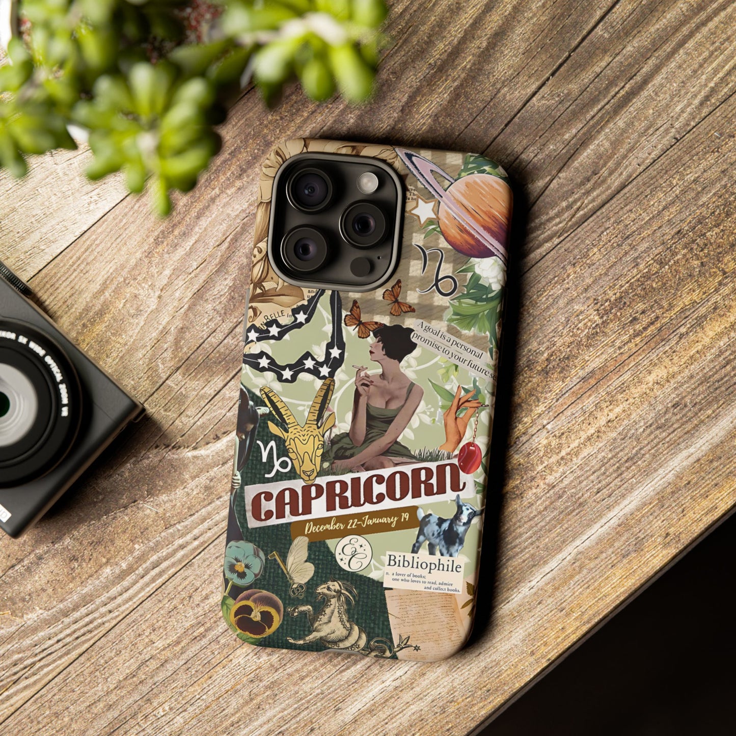 Capricorn Retro Zodiac Collage Tough Phone Case