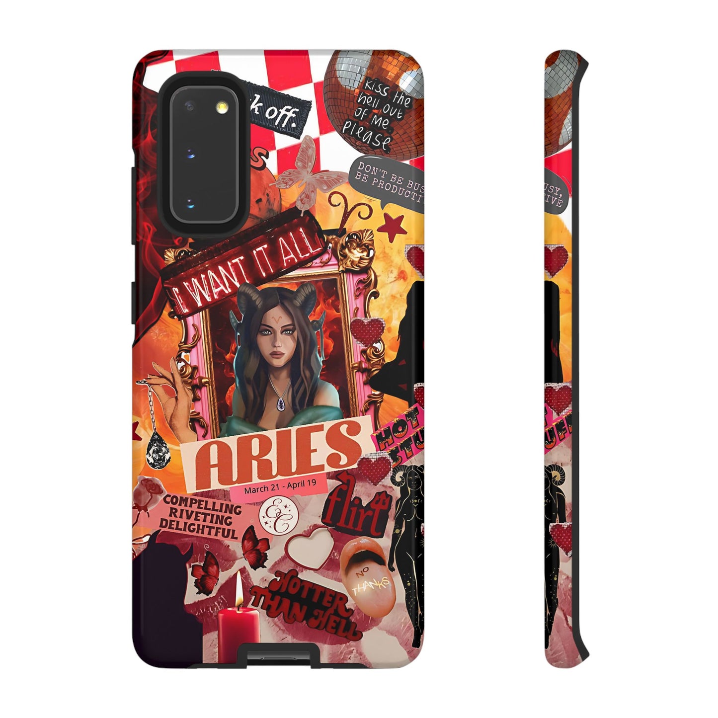 Aries Vintage Zodiac Collage Tough Phone Case