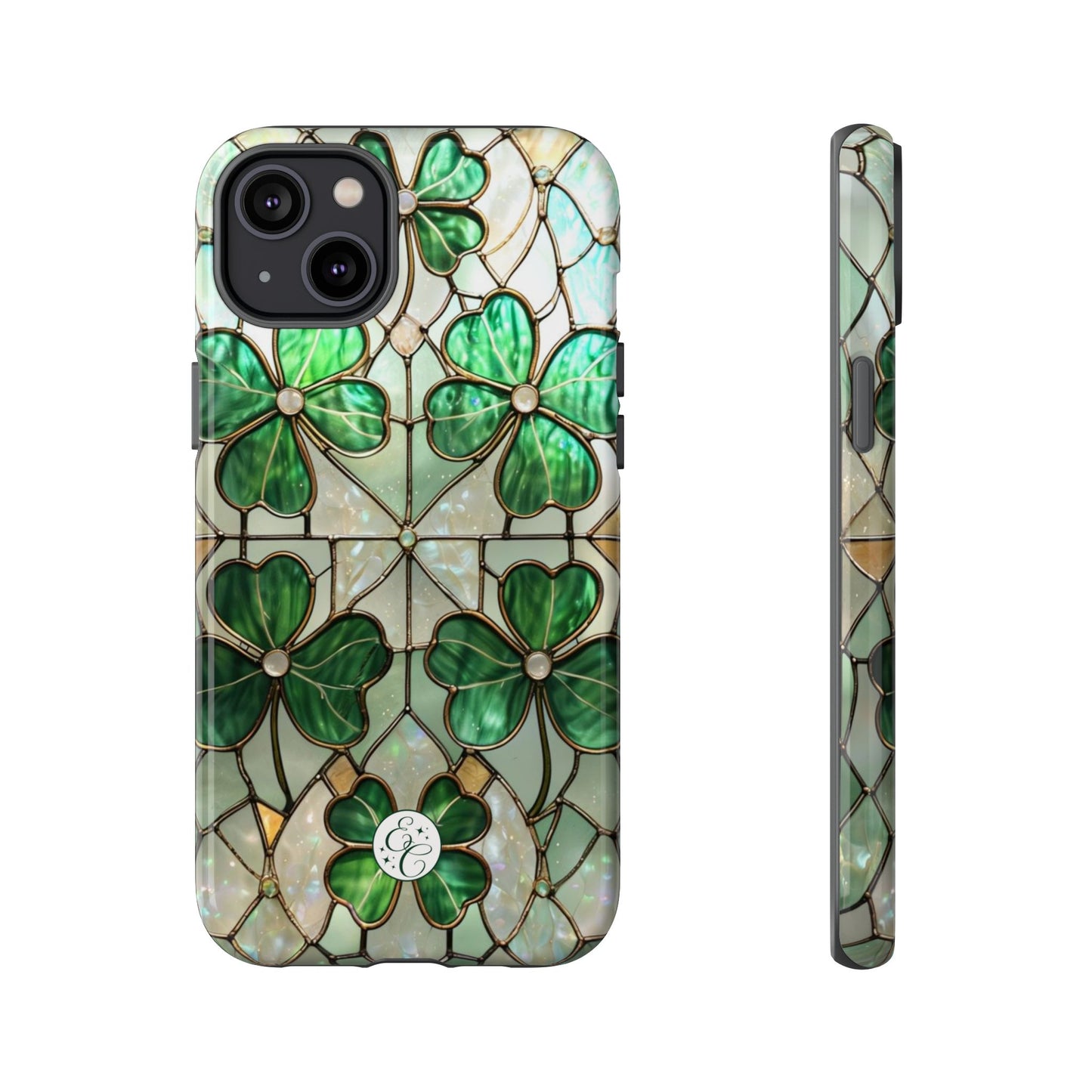 Lucky Clover Stained Glass Pattern Tough Phone Case
