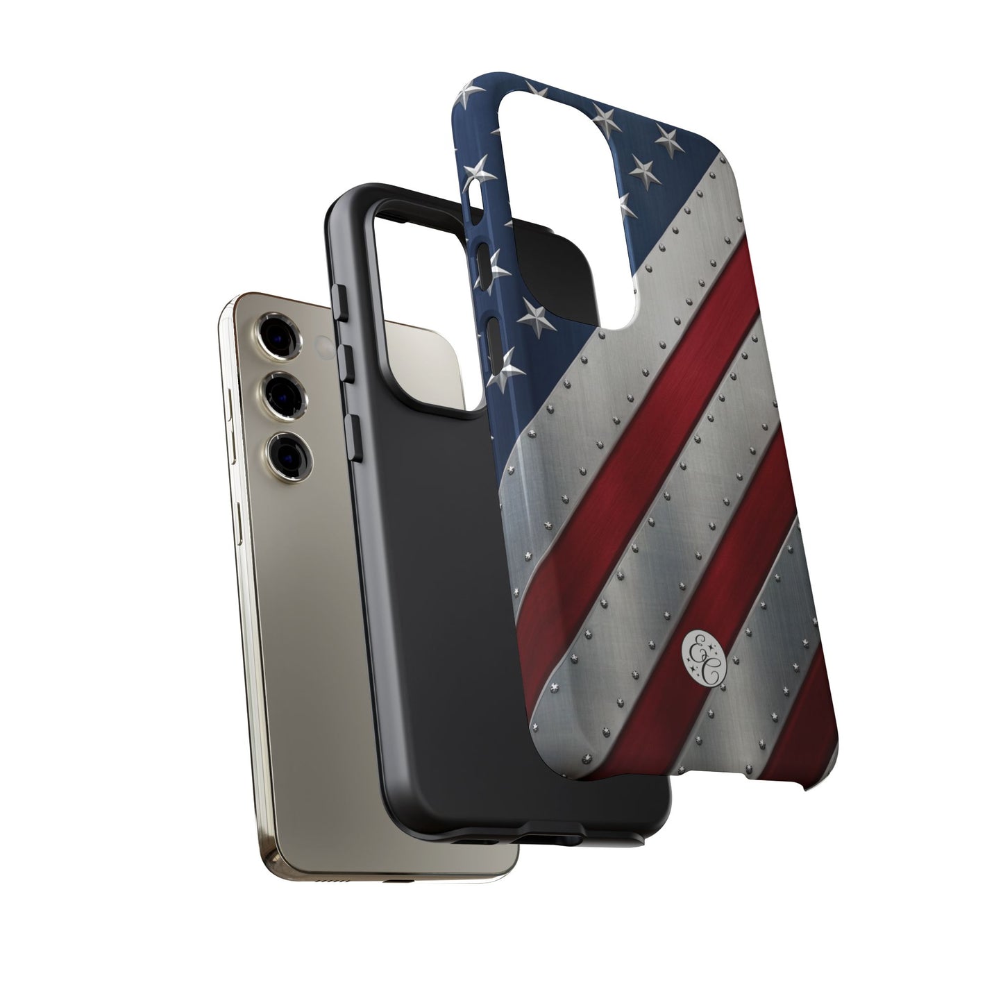 Metallic American Flag Tough Phone Case
