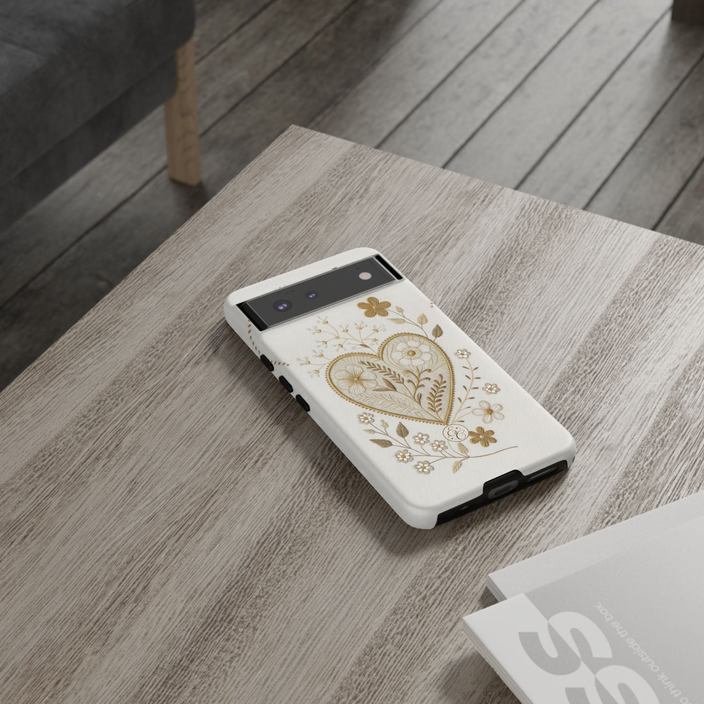 Floral Heart Design Tough Phone Case