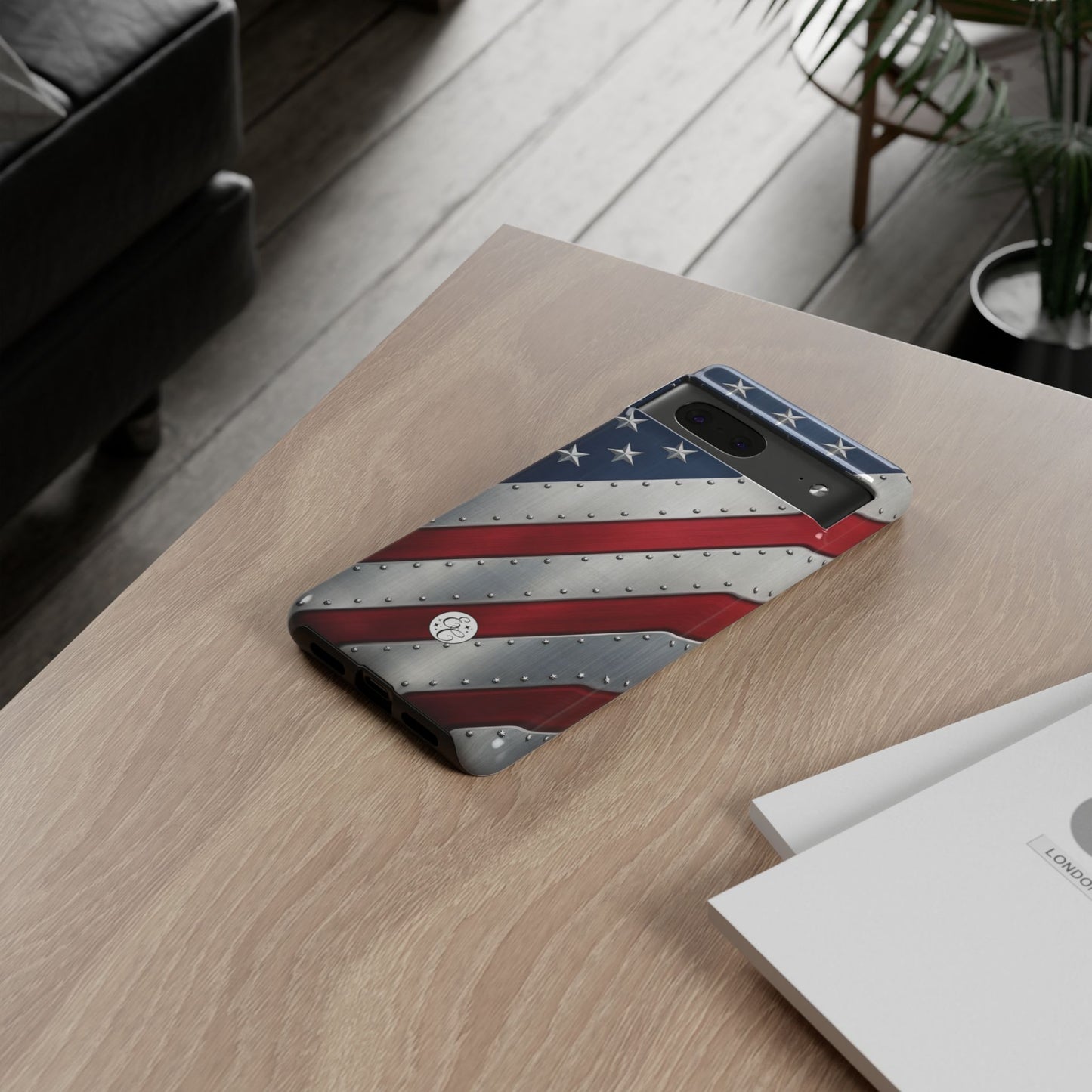 Metallic American Flag Tough Phone Case