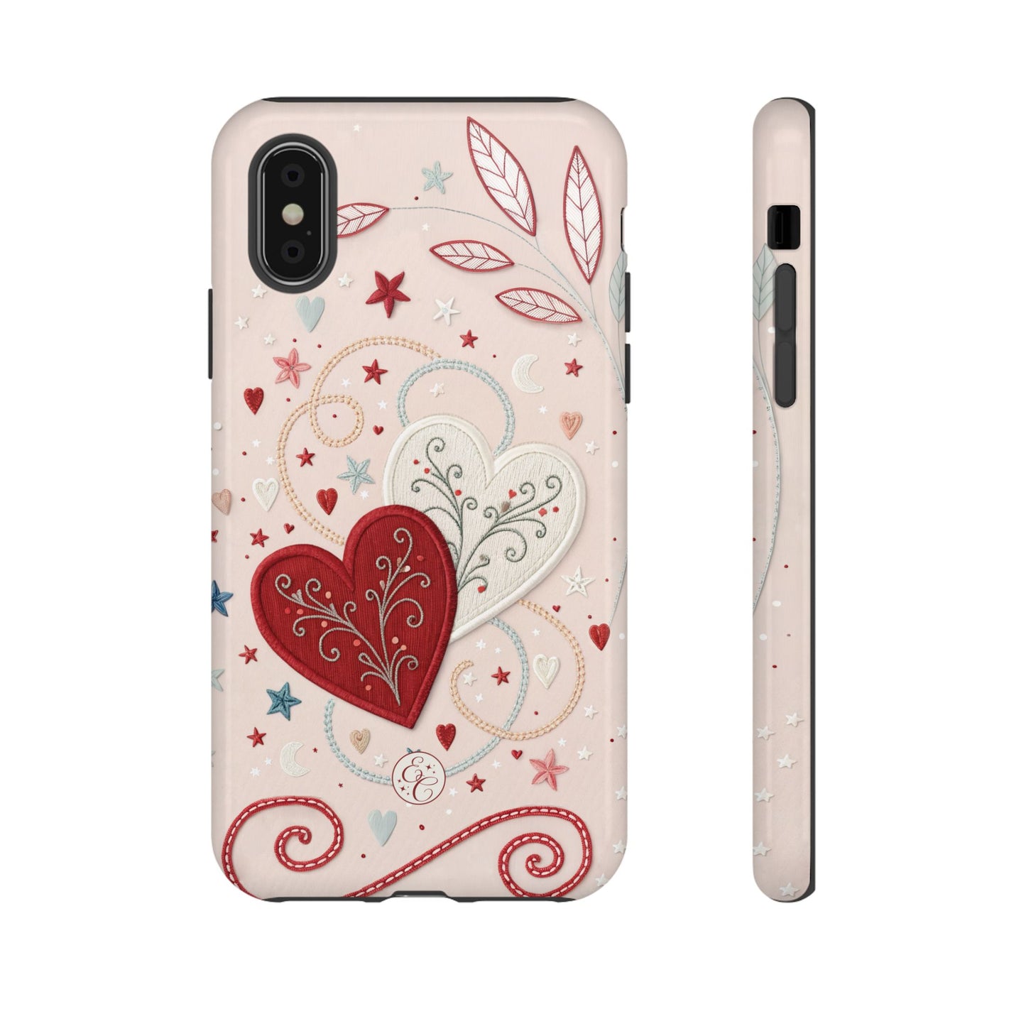 Interlinked Hearts Design Tough Phone Case