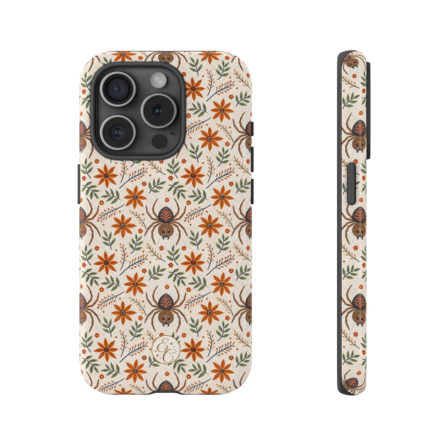 Boho Floral Spider Pattern Tough Phone Case