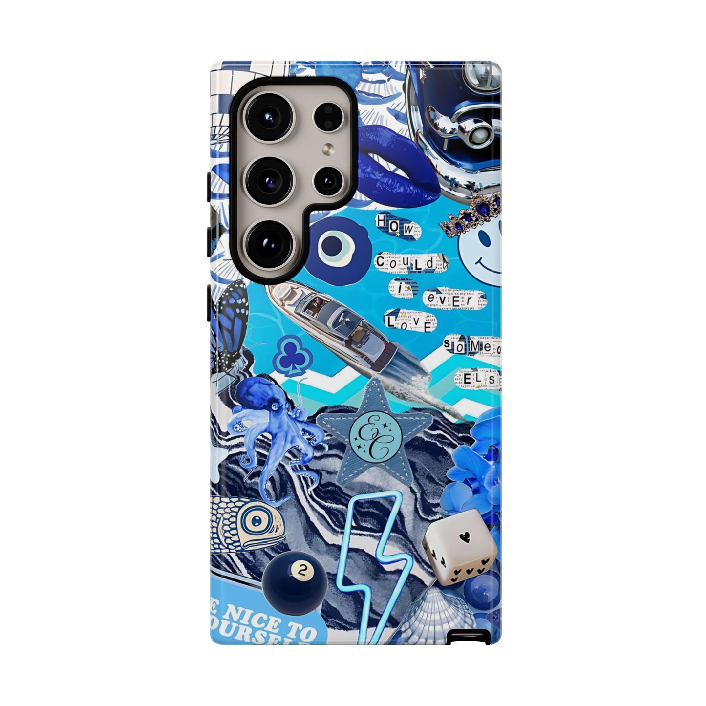 Eclectic Blue Collage Tough Phone Case