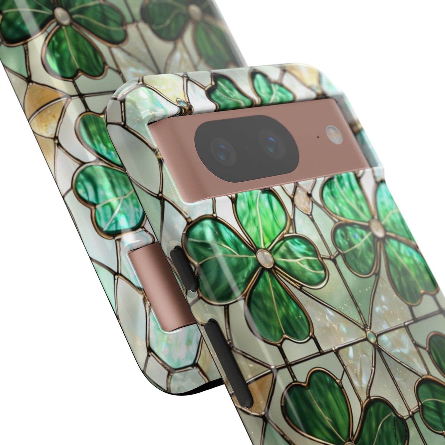 Lucky Clover Stained Glass Pattern Tough Phone Case
