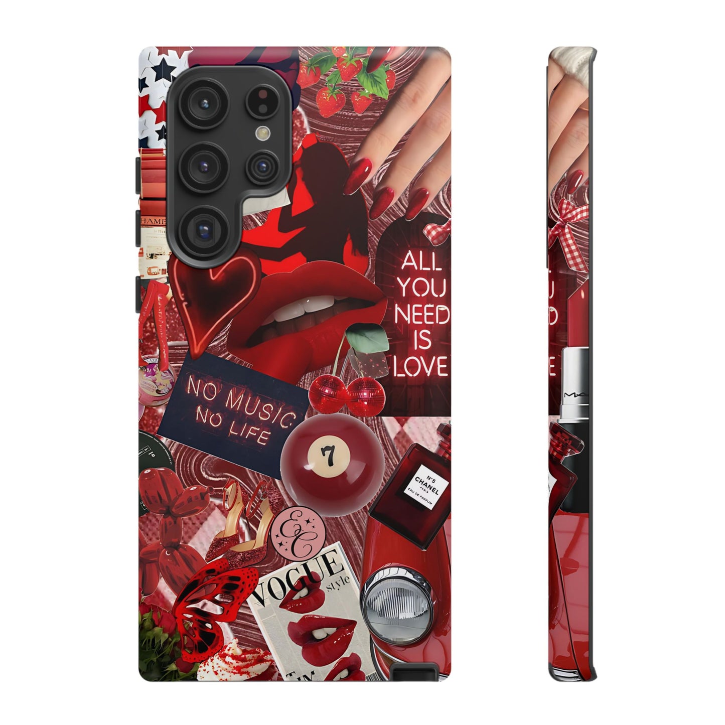 Red Aesthetic Collage Tough Phone Case