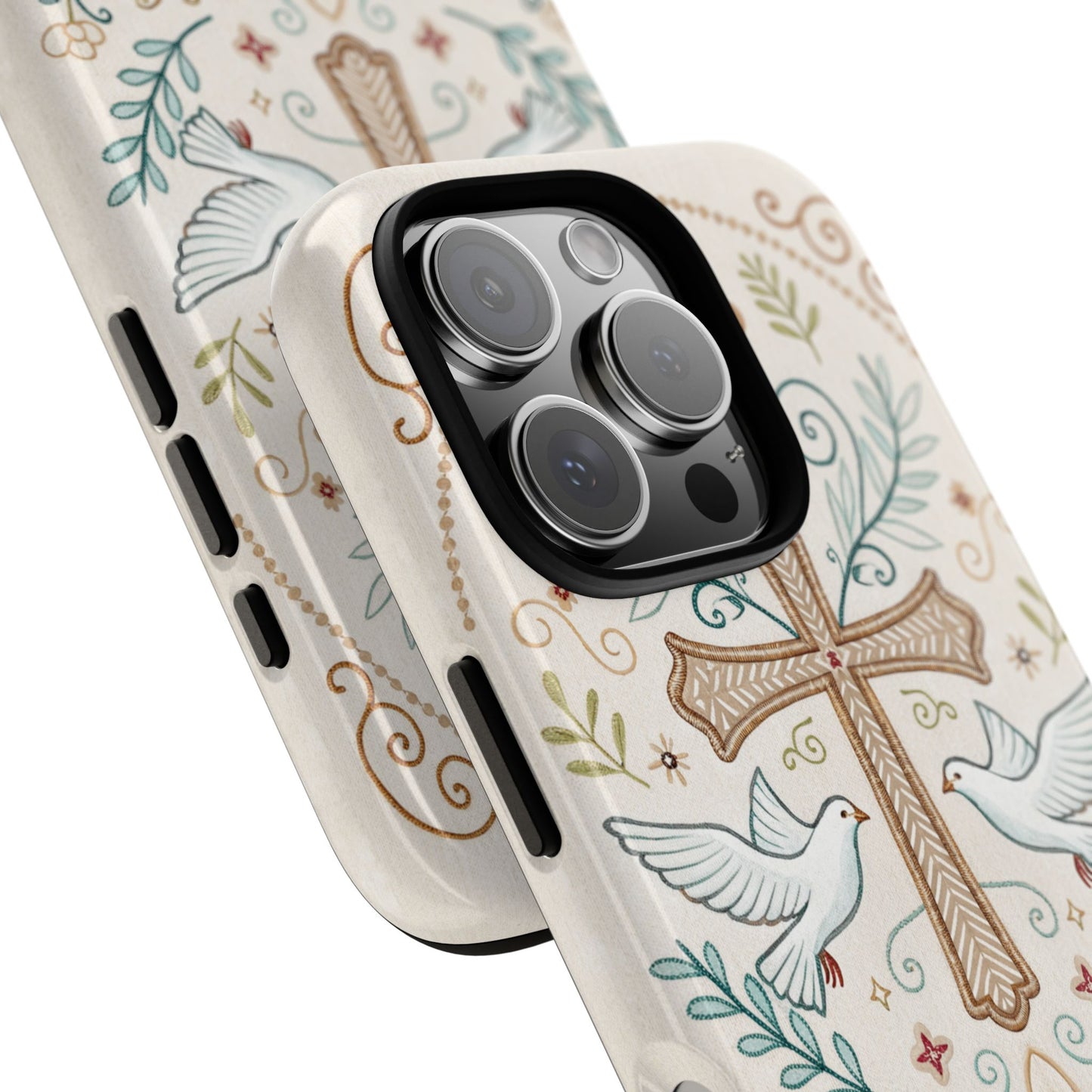 Christian Cross and Doves Tough Phone Case