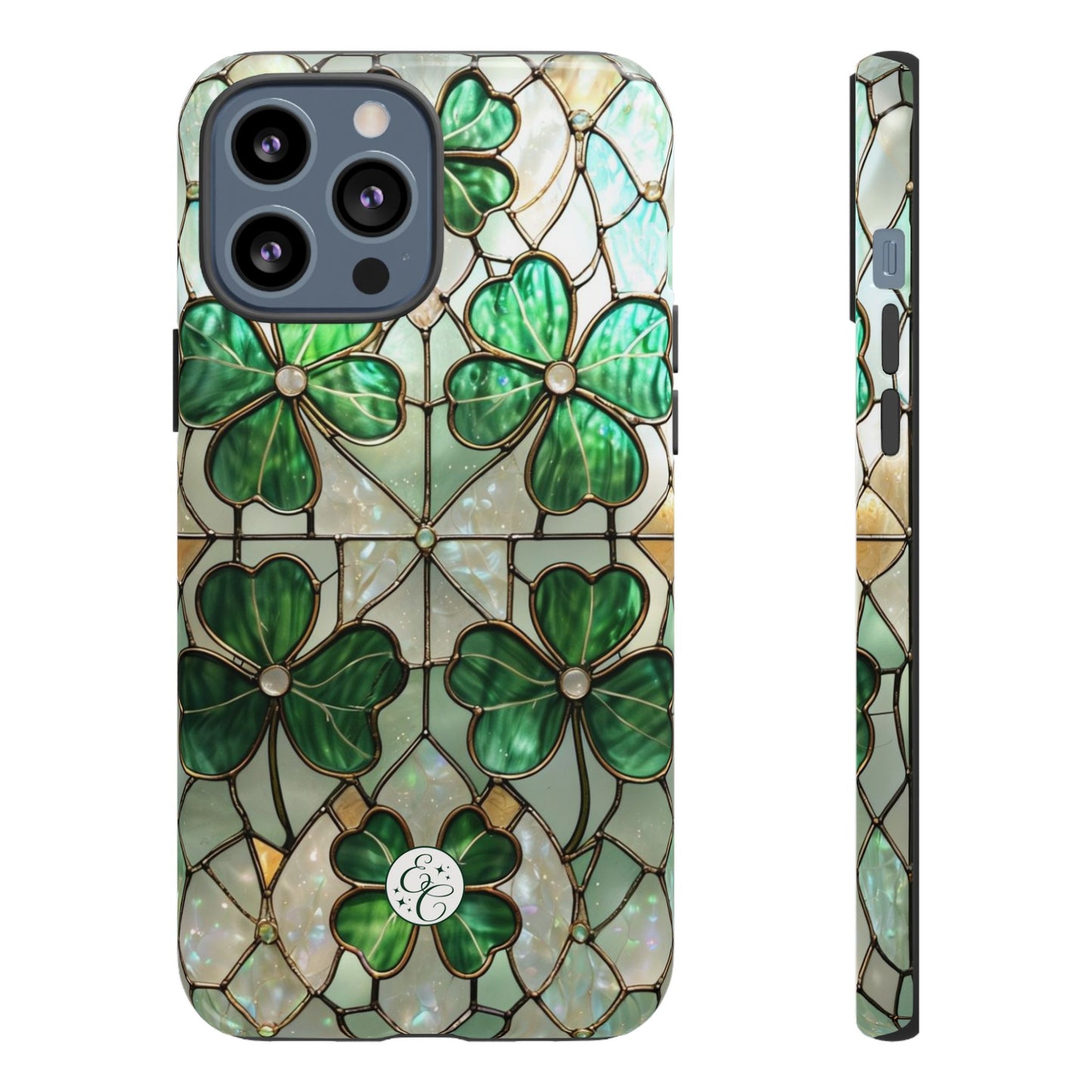 Lucky Clover Stained Glass Pattern Tough Phone Case