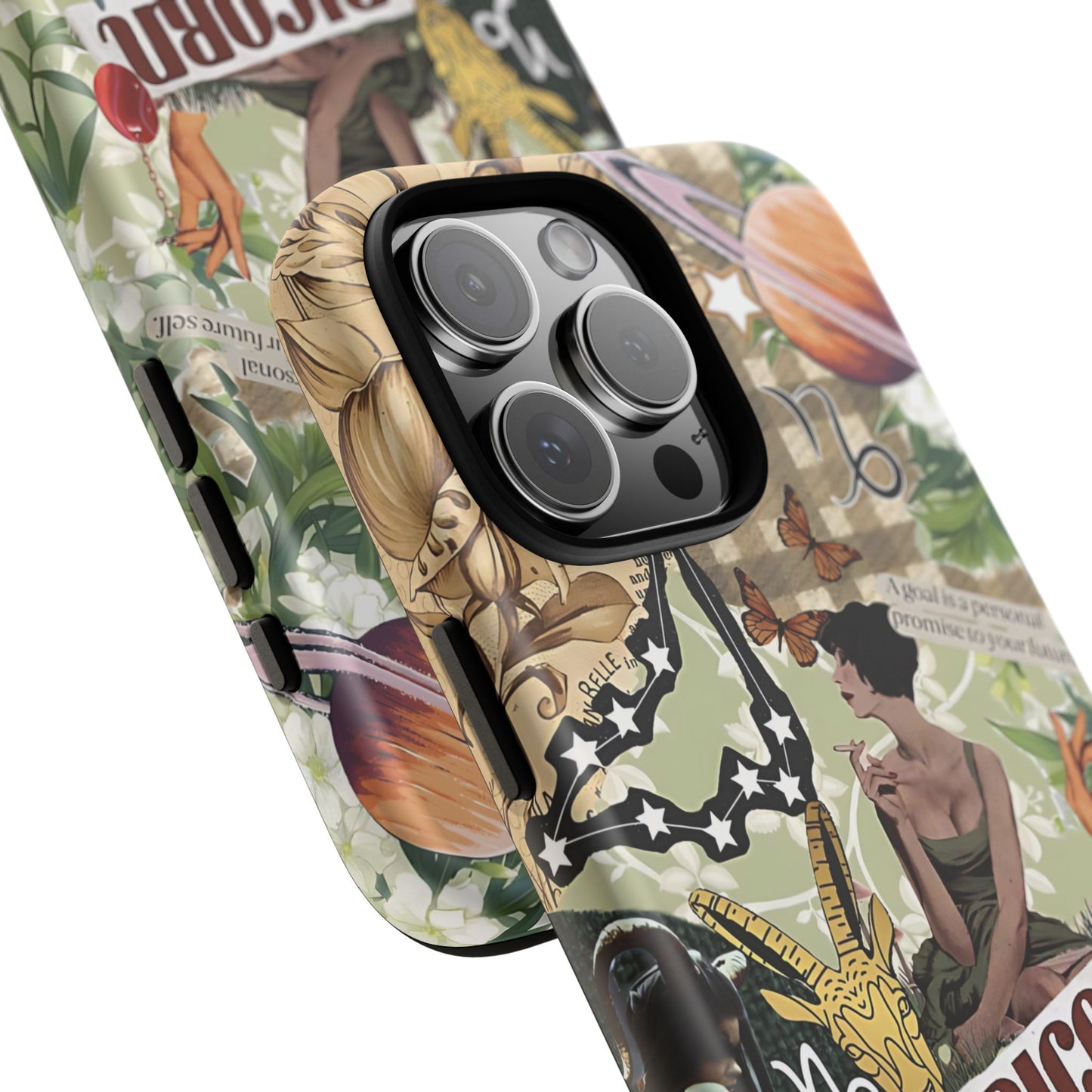Capricorn Retro Zodiac Collage Tough Phone Case