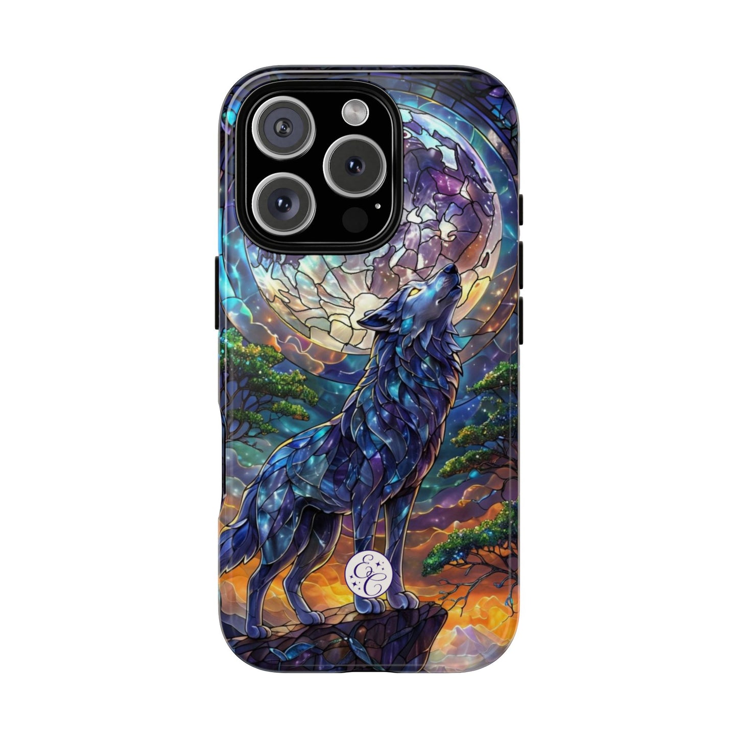Stained Glass Wolf Tough Phone Case