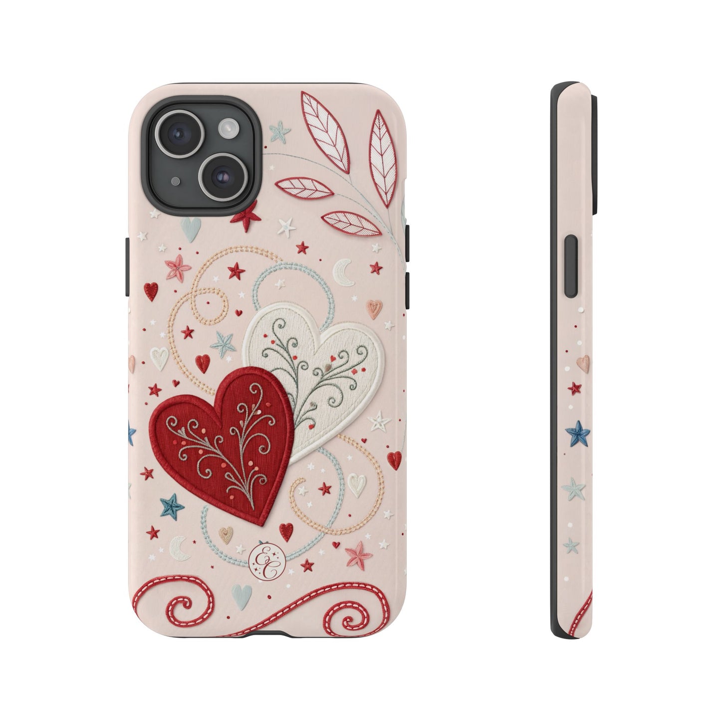 Interlinked Hearts Design Tough Phone Case