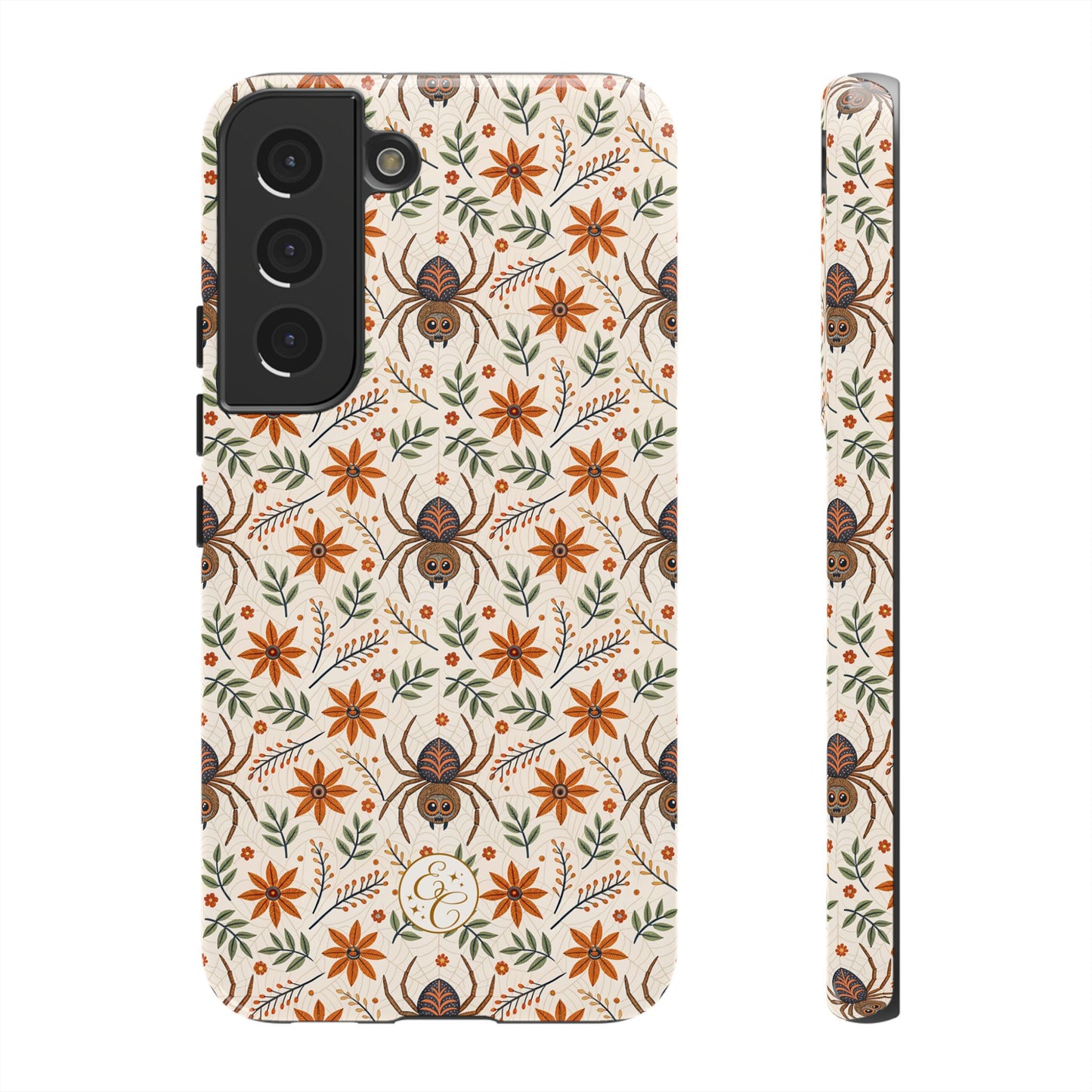 Boho Floral Spider Pattern Tough Phone Case