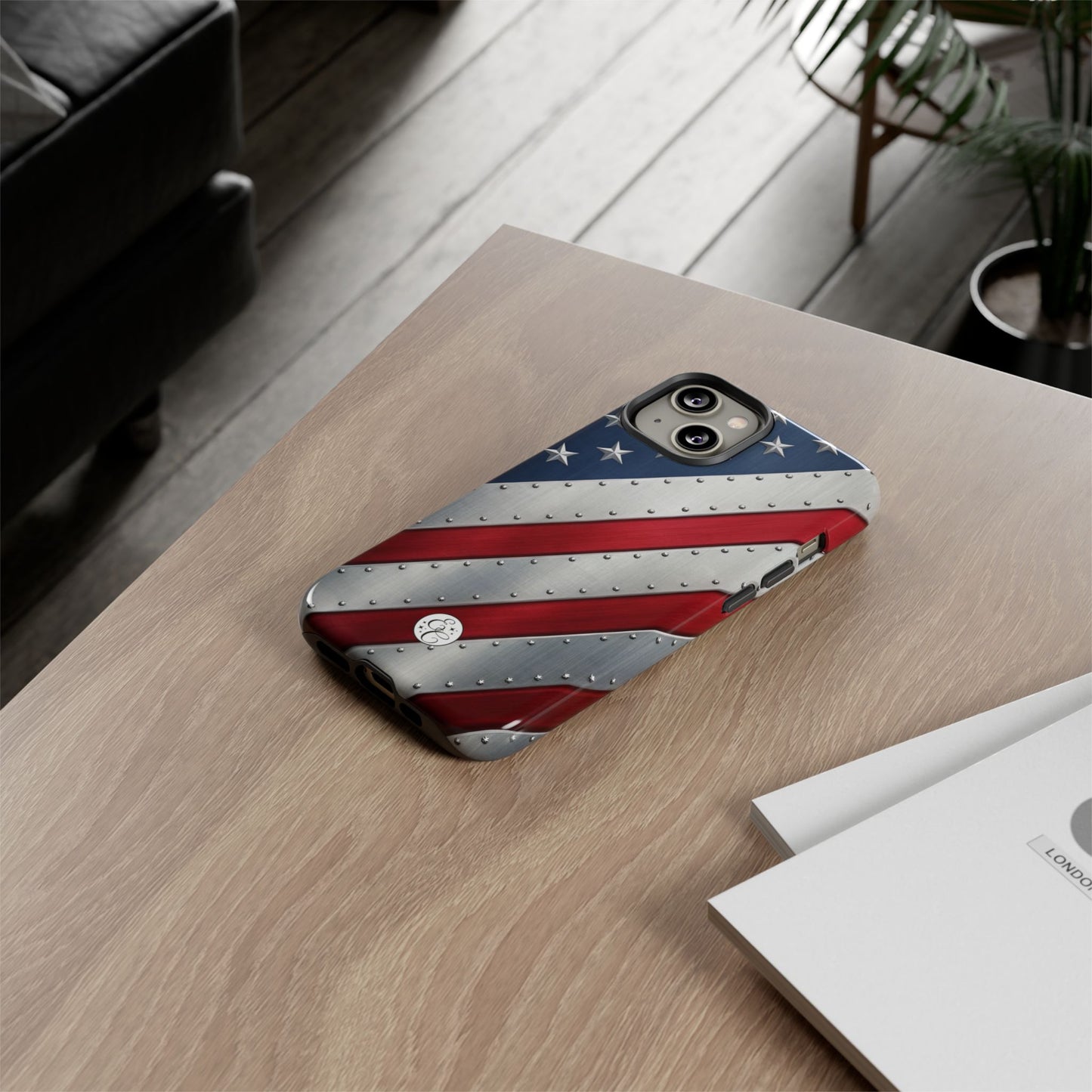 Metallic American Flag Tough Phone Case