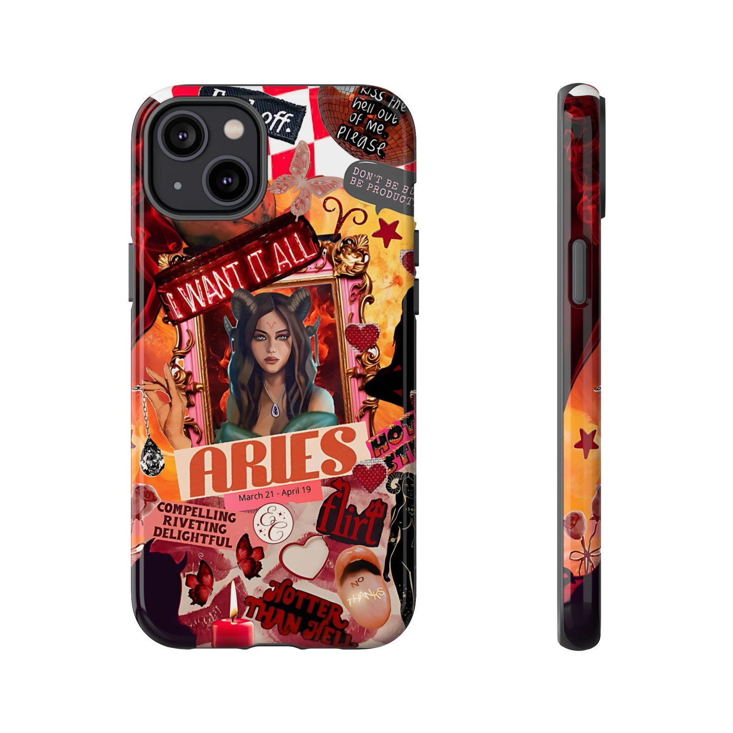 Aries Vintage Zodiac Collage Tough Phone Case