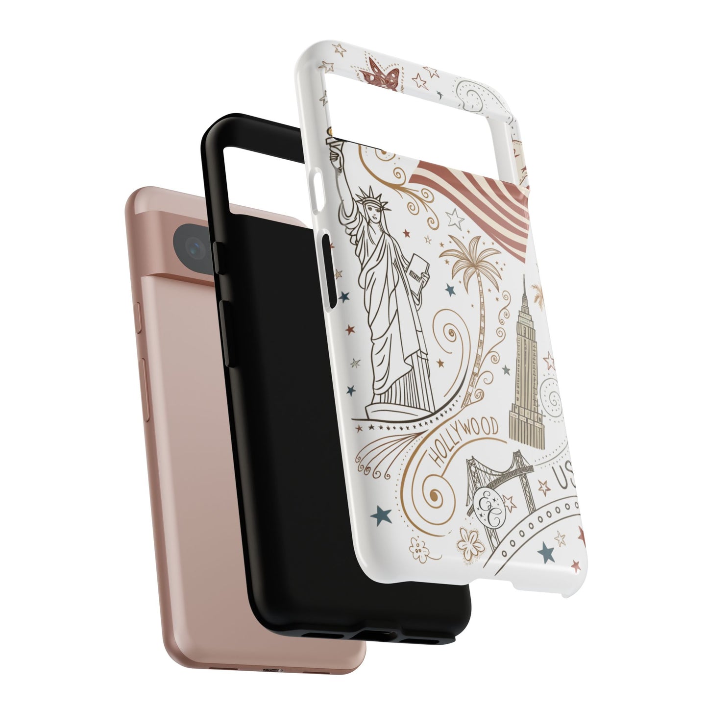 USA Landmarks Boho Doodle Tough Phone Case