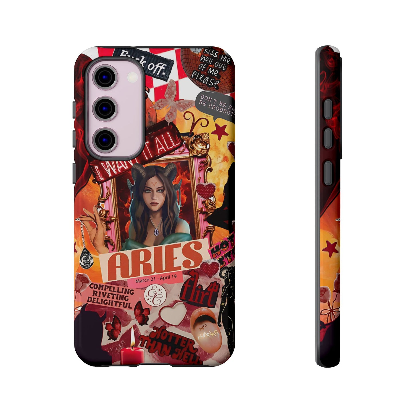 Aries Vintage Zodiac Collage Tough Phone Case