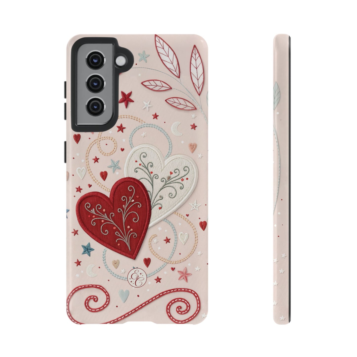 Interlinked Hearts Design Tough Phone Case