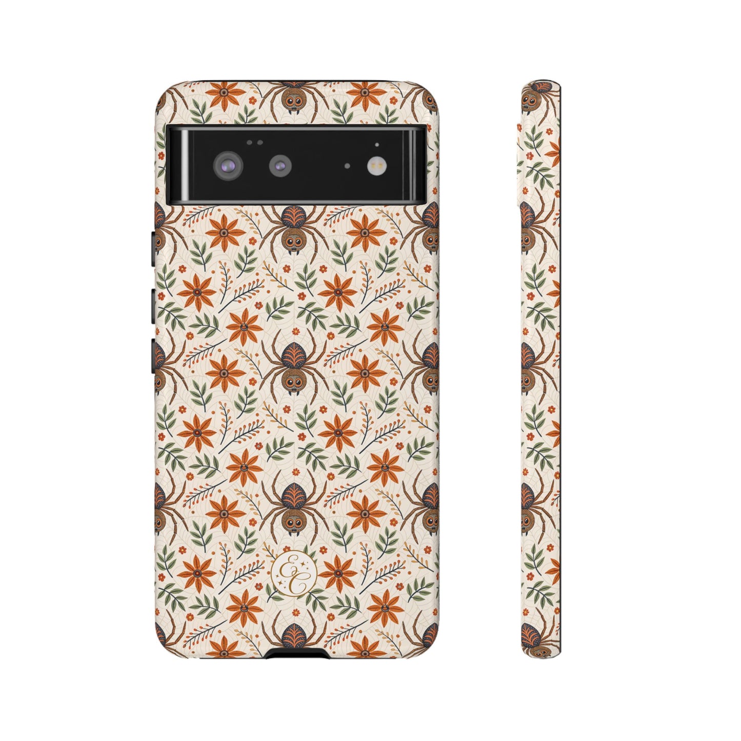 Boho Floral Spider Pattern Tough Phone Case