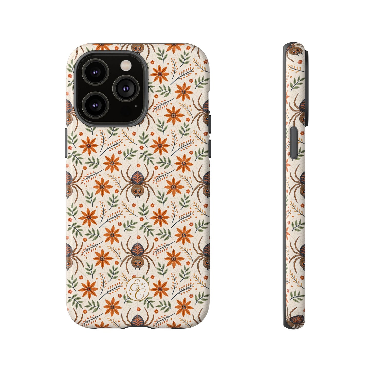 Boho Floral Spider Pattern Tough Phone Case