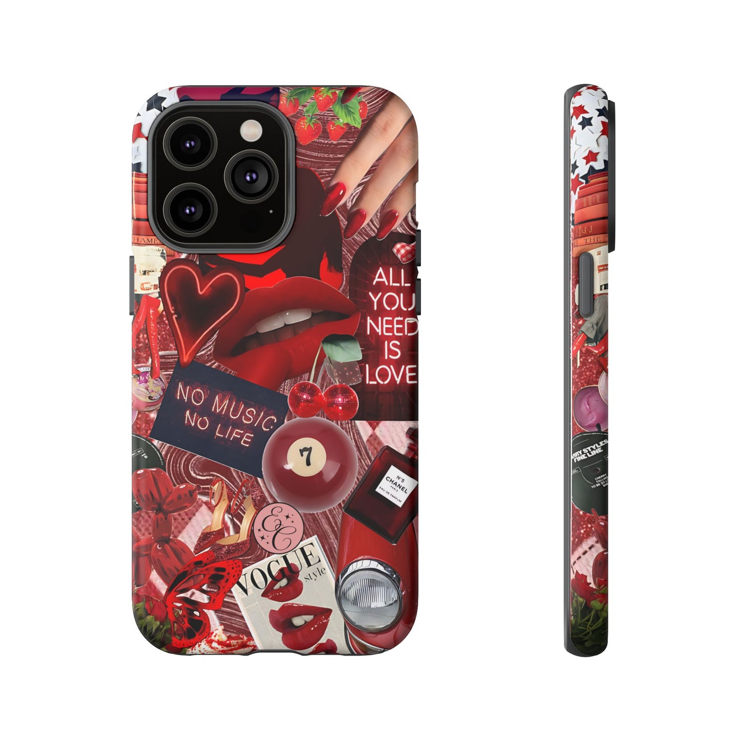 Red Aesthetic Collage Tough Phone Case
