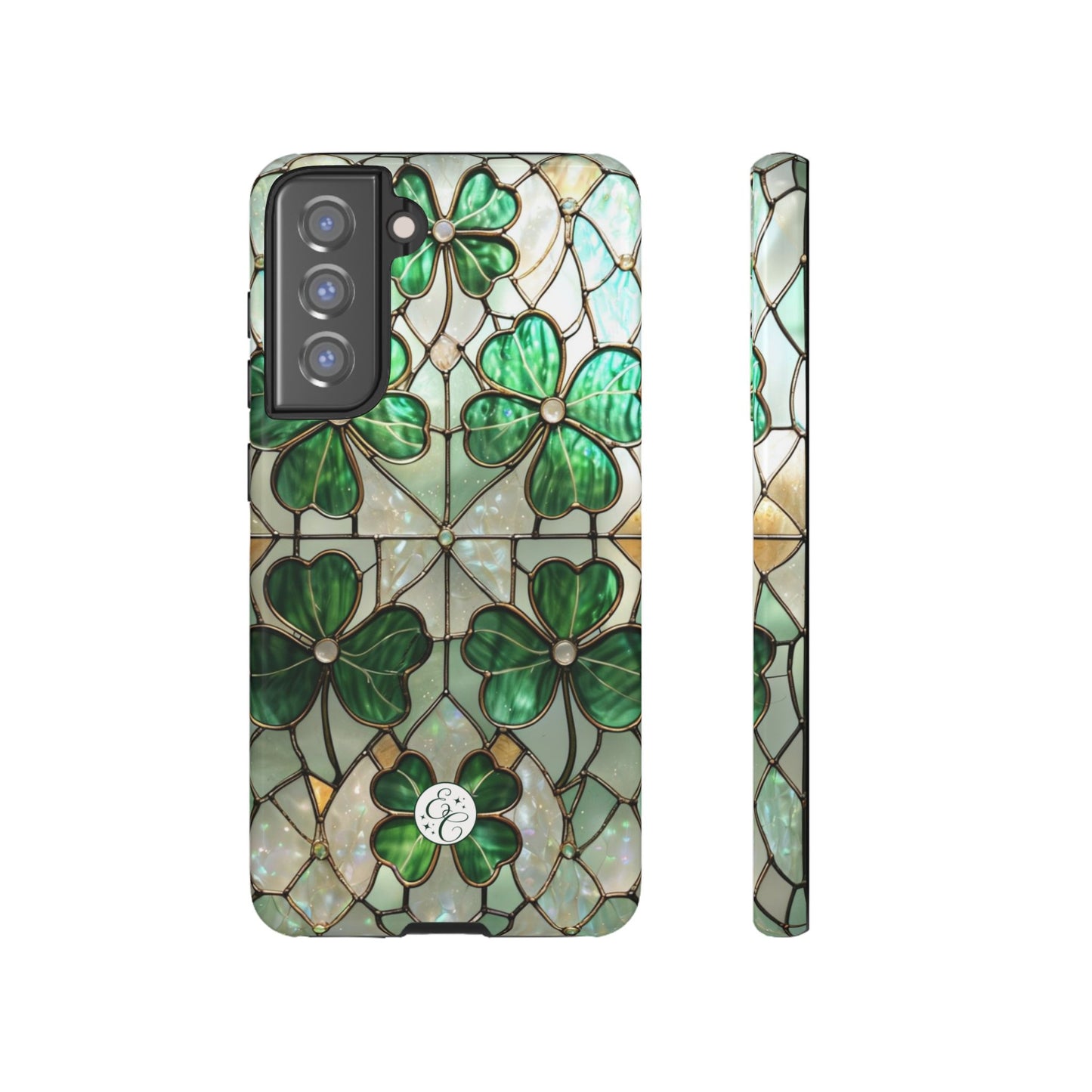 Lucky Clover Stained Glass Pattern Tough Phone Case