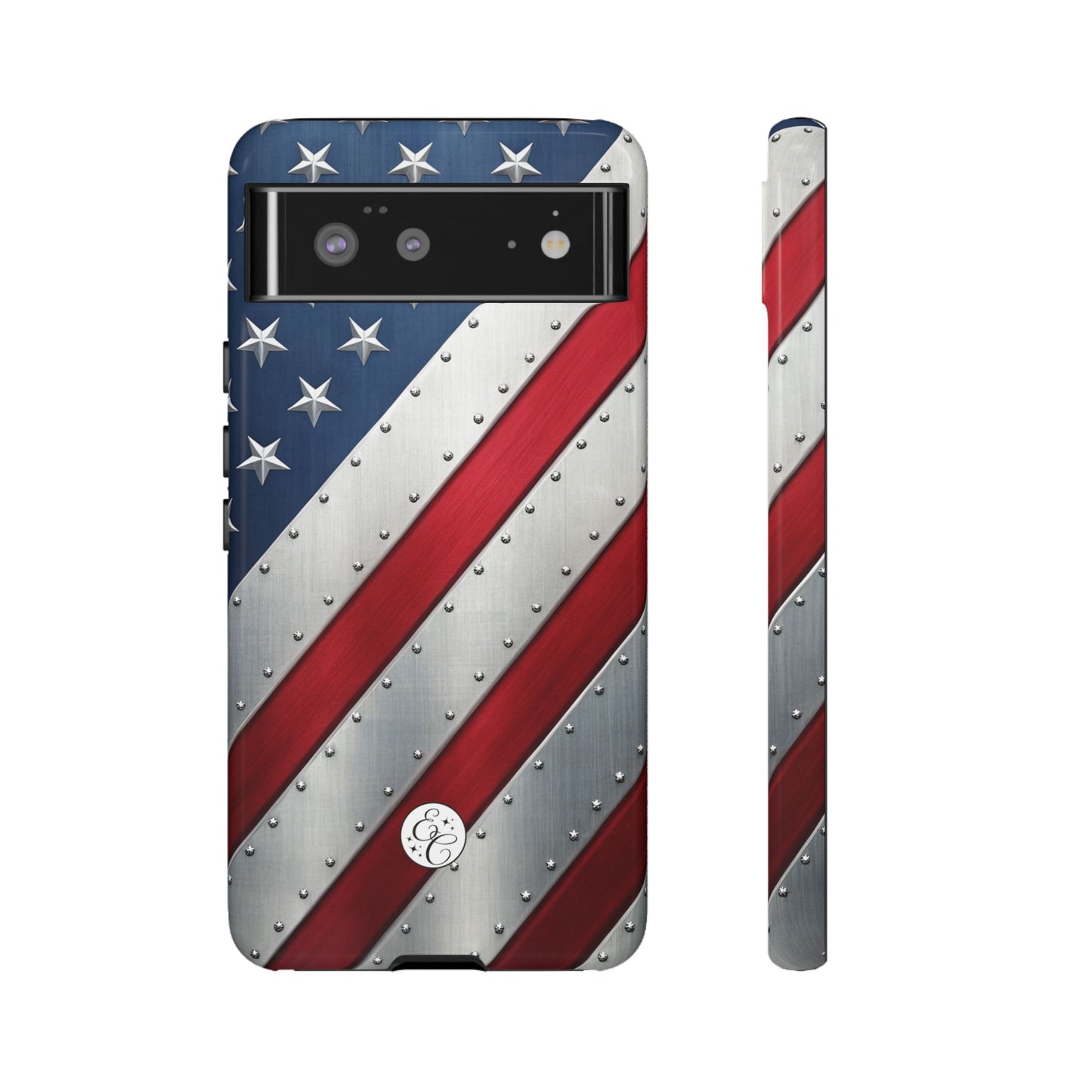Metallic American Flag Tough Phone Case