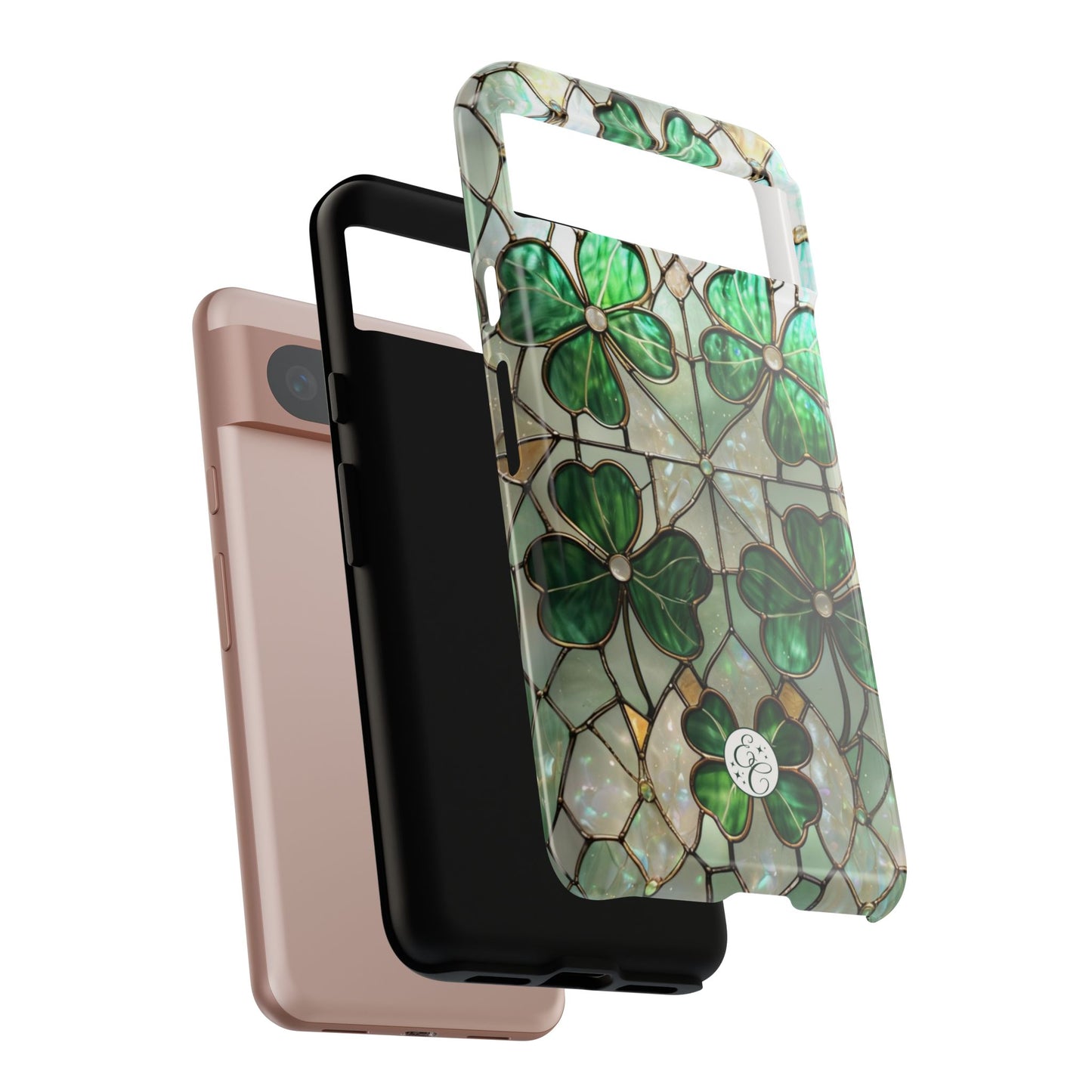 Lucky Clover Stained Glass Pattern Tough Phone Case