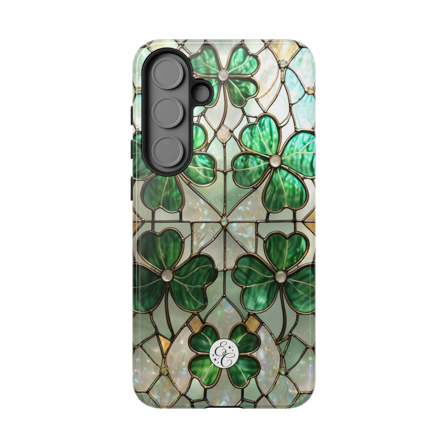 Lucky Clover Stained Glass Pattern Tough Phone Case