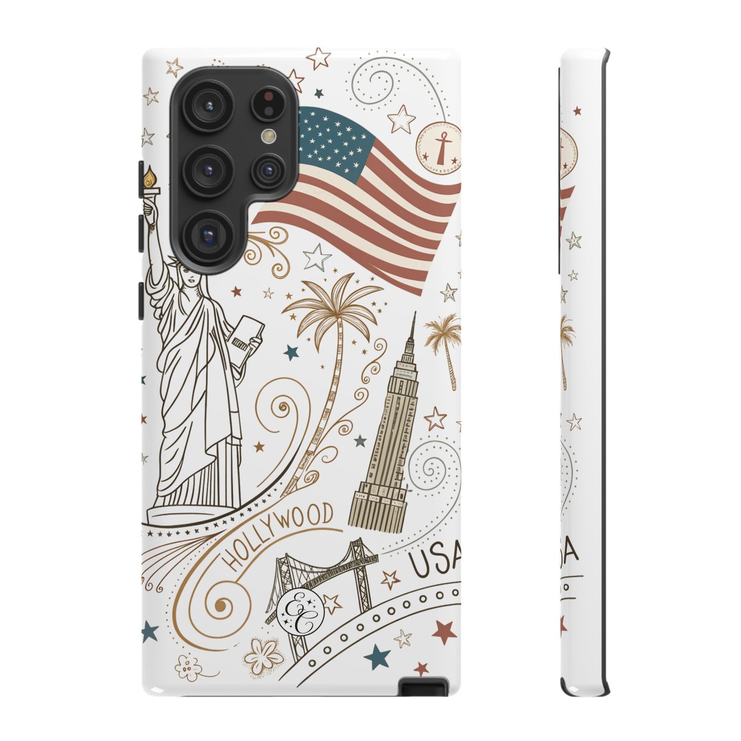 USA Landmarks Boho Doodle Tough Phone Case