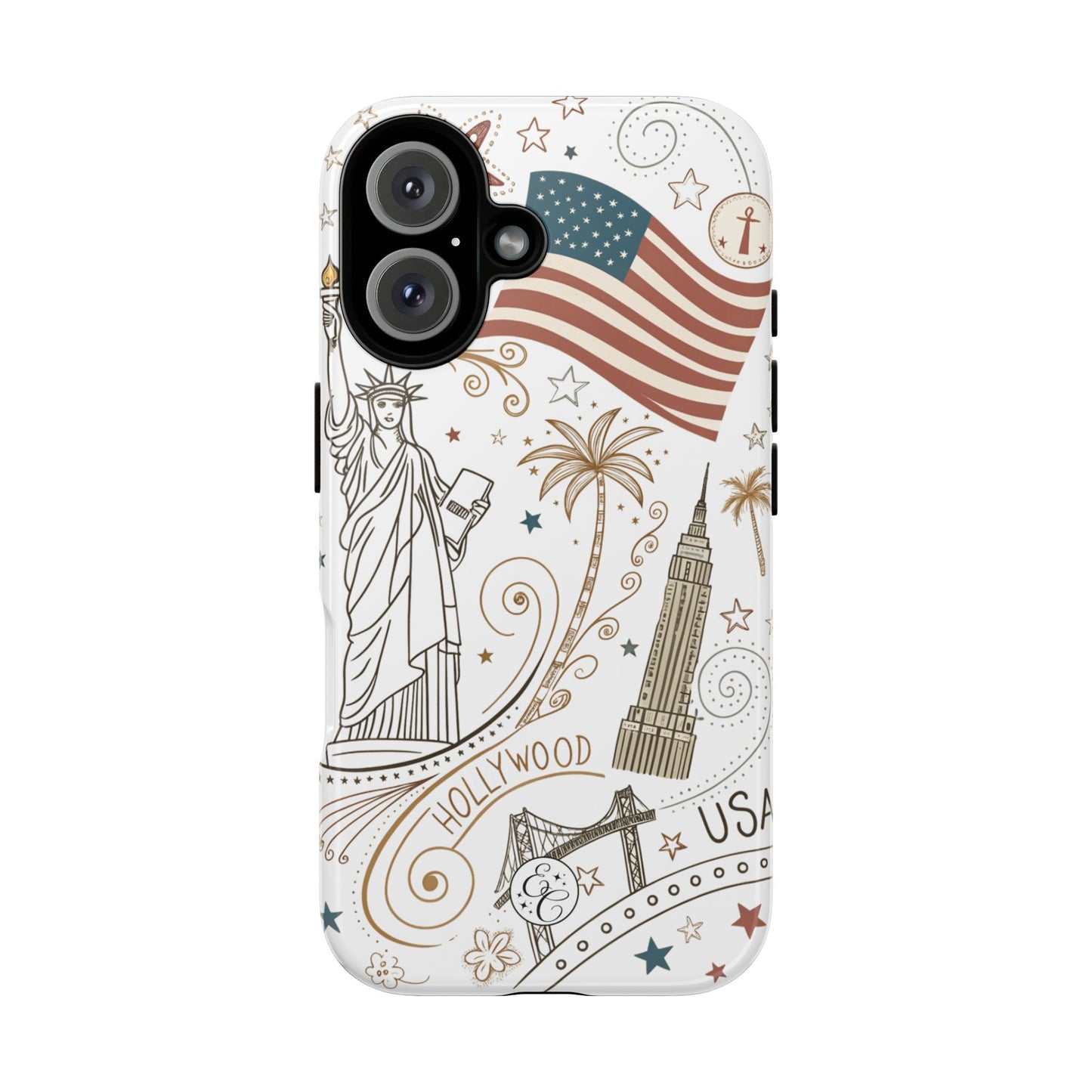 USA Landmarks Boho Doodle Tough Phone Case
