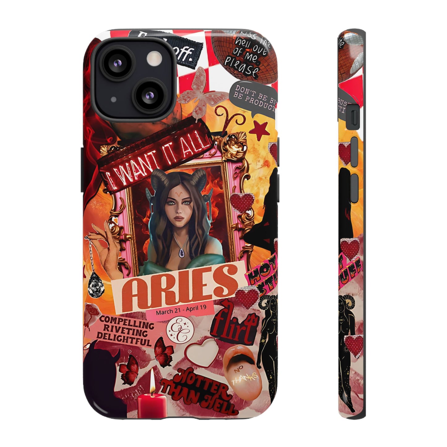 Aries Vintage Zodiac Collage Tough Phone Case