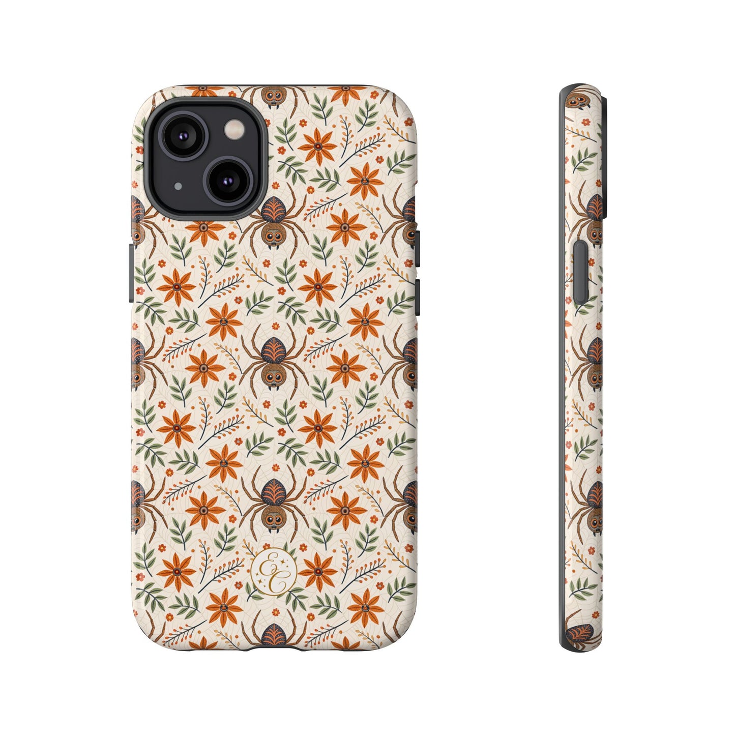 Boho Floral Spider Pattern Tough Phone Case