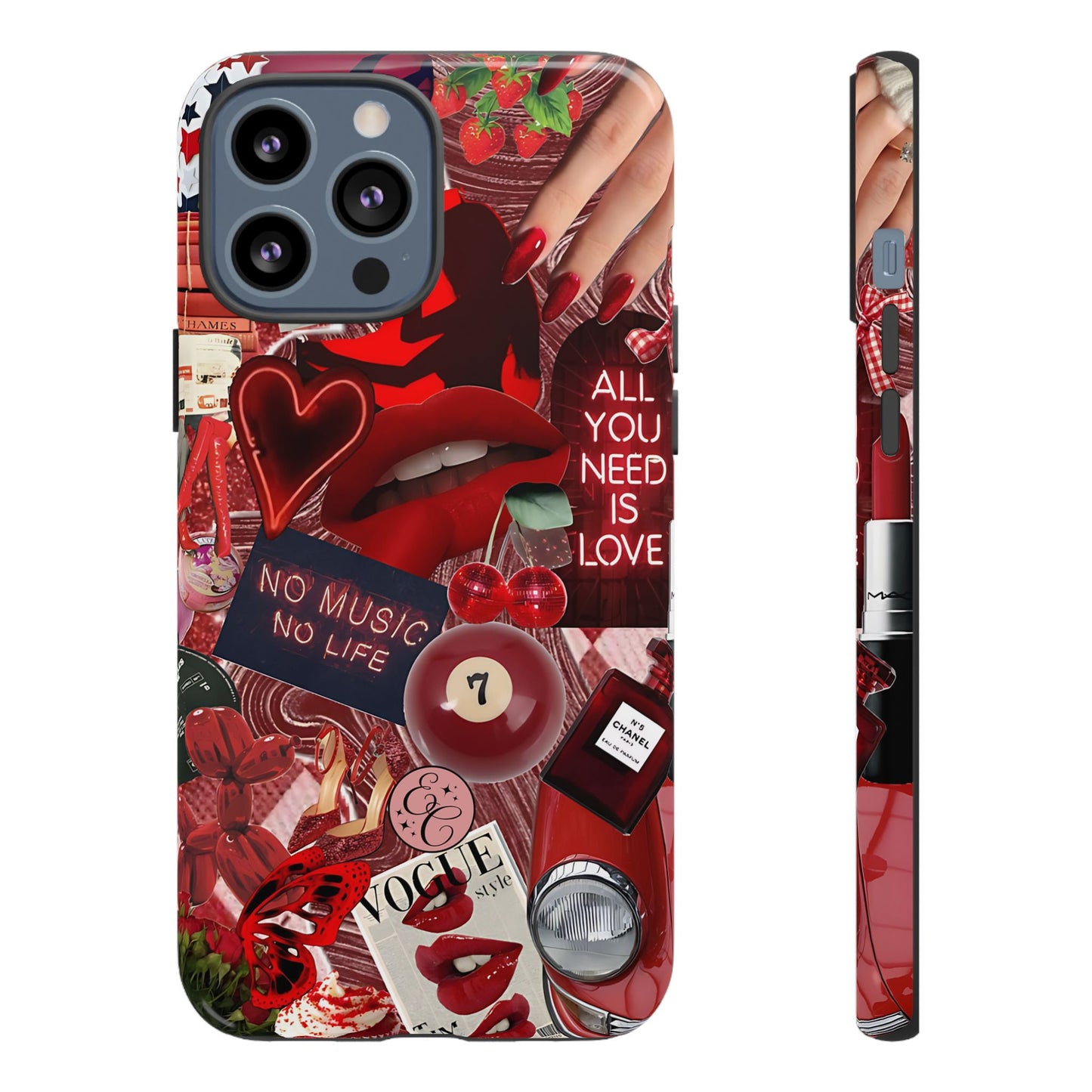 Red Aesthetic Collage Tough Phone Case