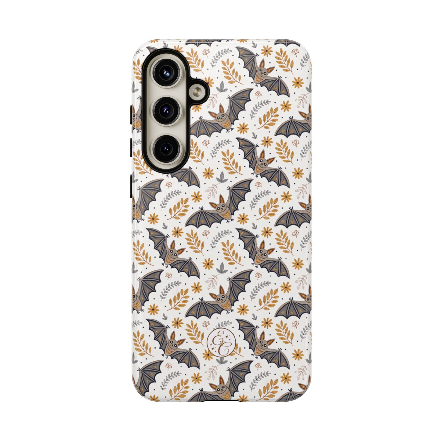 Boho Halloween Bat Pattern Tough Phone Case