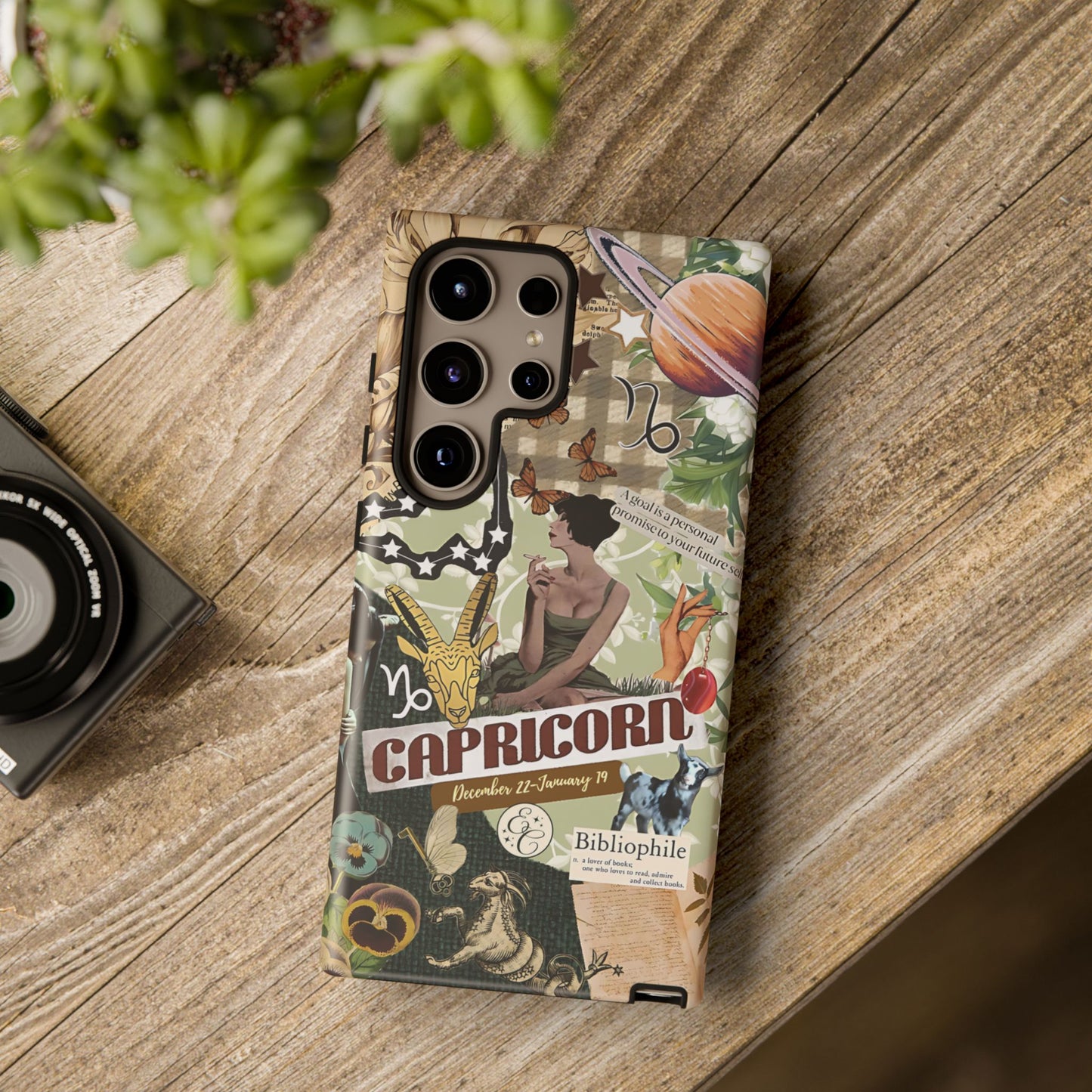 Capricorn Retro Zodiac Collage Tough Phone Case