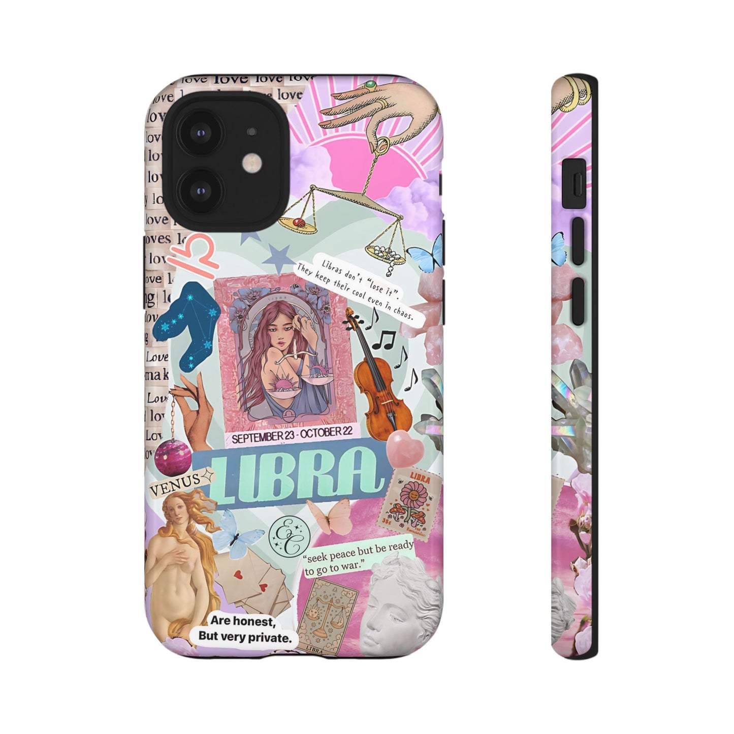 Libra Vintage Zodiac Collage Tough Phone Case