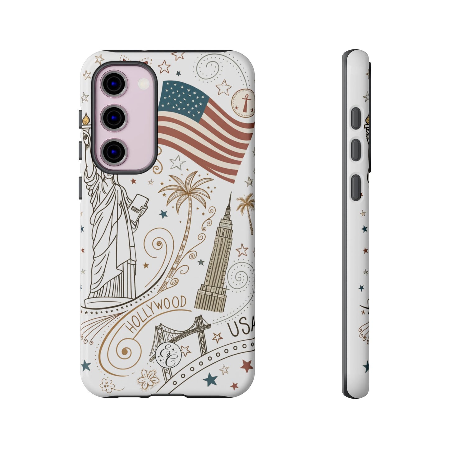 USA Landmarks Boho Doodle Tough Phone Case