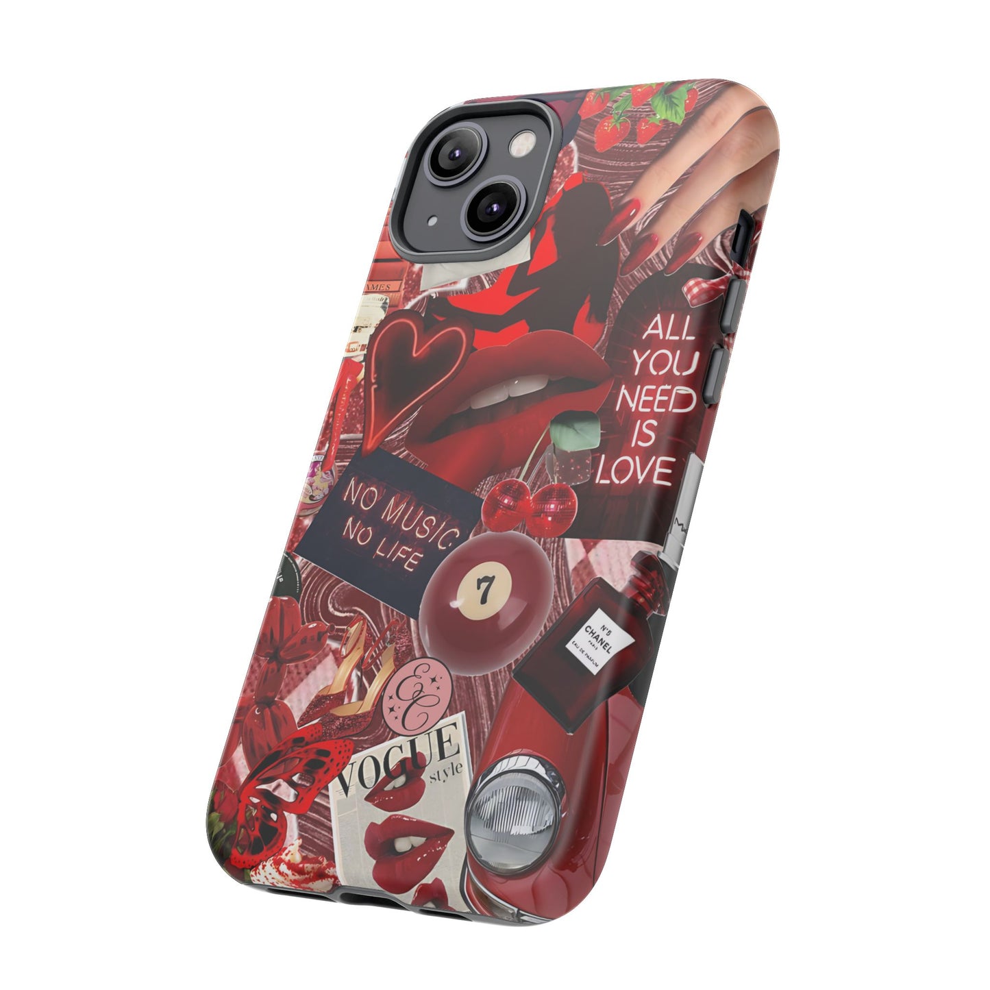 Red Aesthetic Collage Tough Phone Case