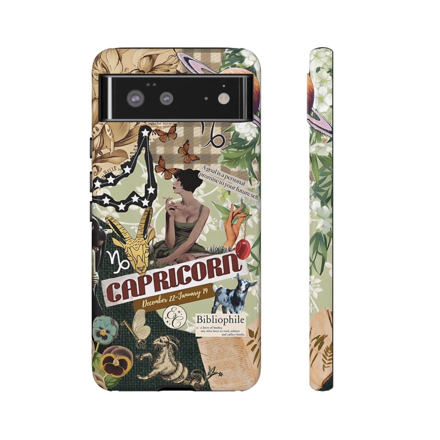 Capricorn Retro Zodiac Collage Tough Phone Case