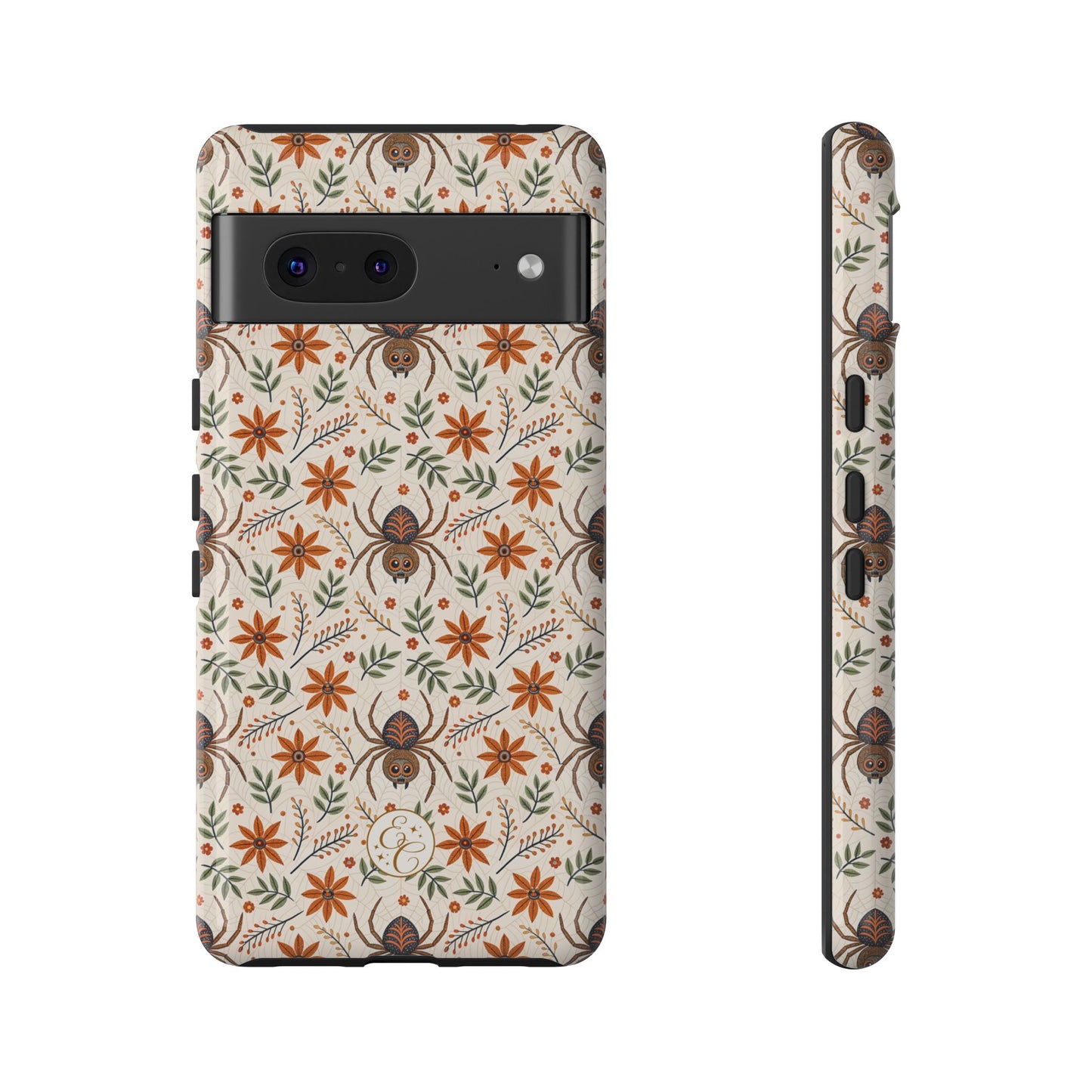Boho Floral Spider Pattern Tough Phone Case